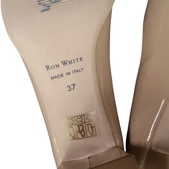 Ron White Shoes Womens 37 Pumps Square Toe Block Heel Patent Leather Lizbeth Tan - Picture 16 of 16